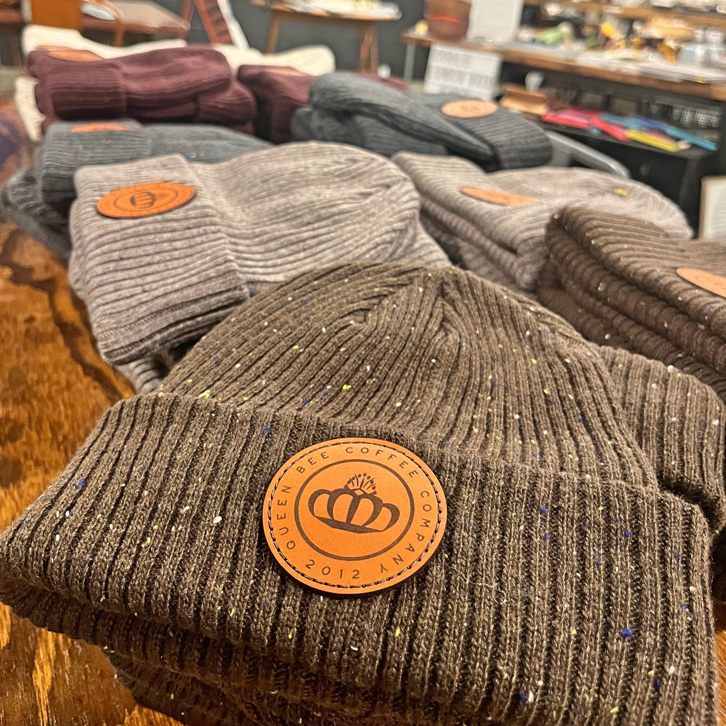 Leather Patch Beanie