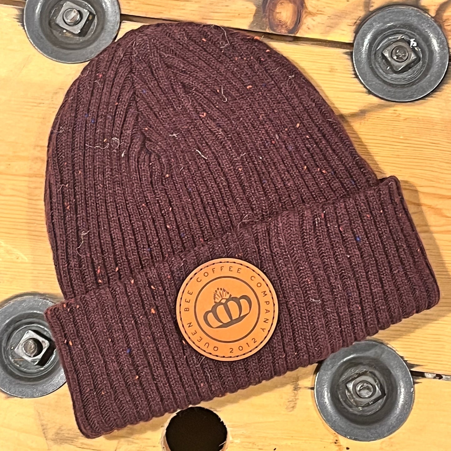 Leather Patch Beanie
