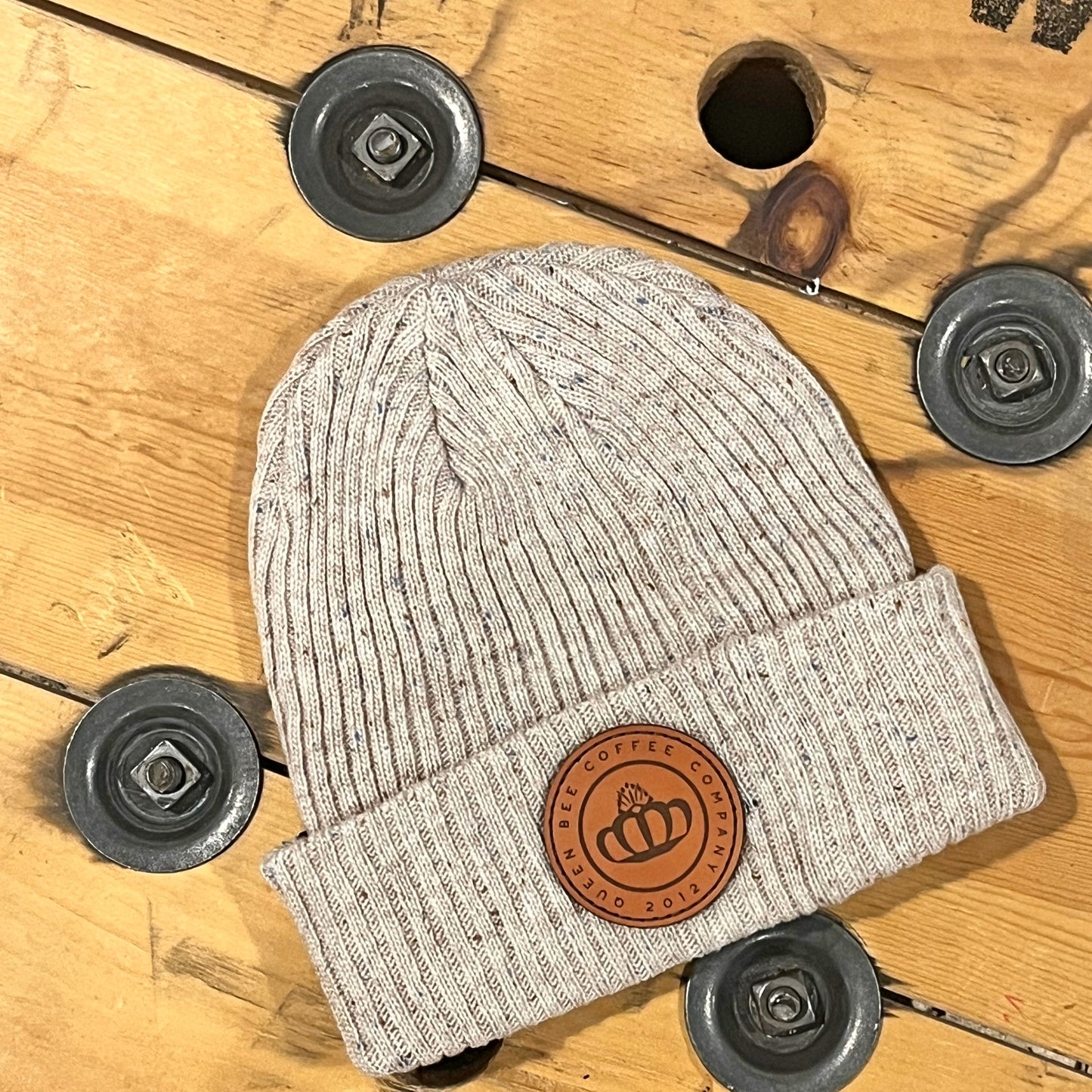 Leather Patch Beanie