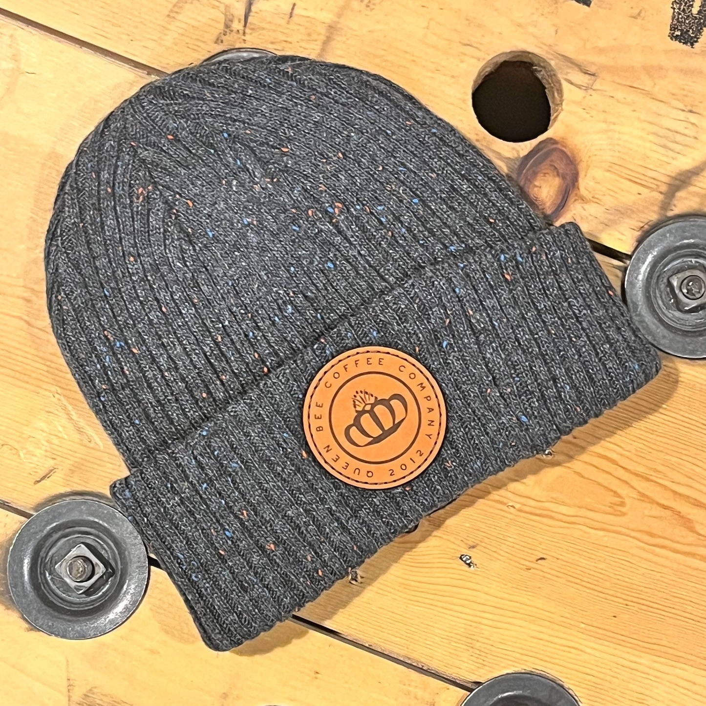 Leather Patch Beanie