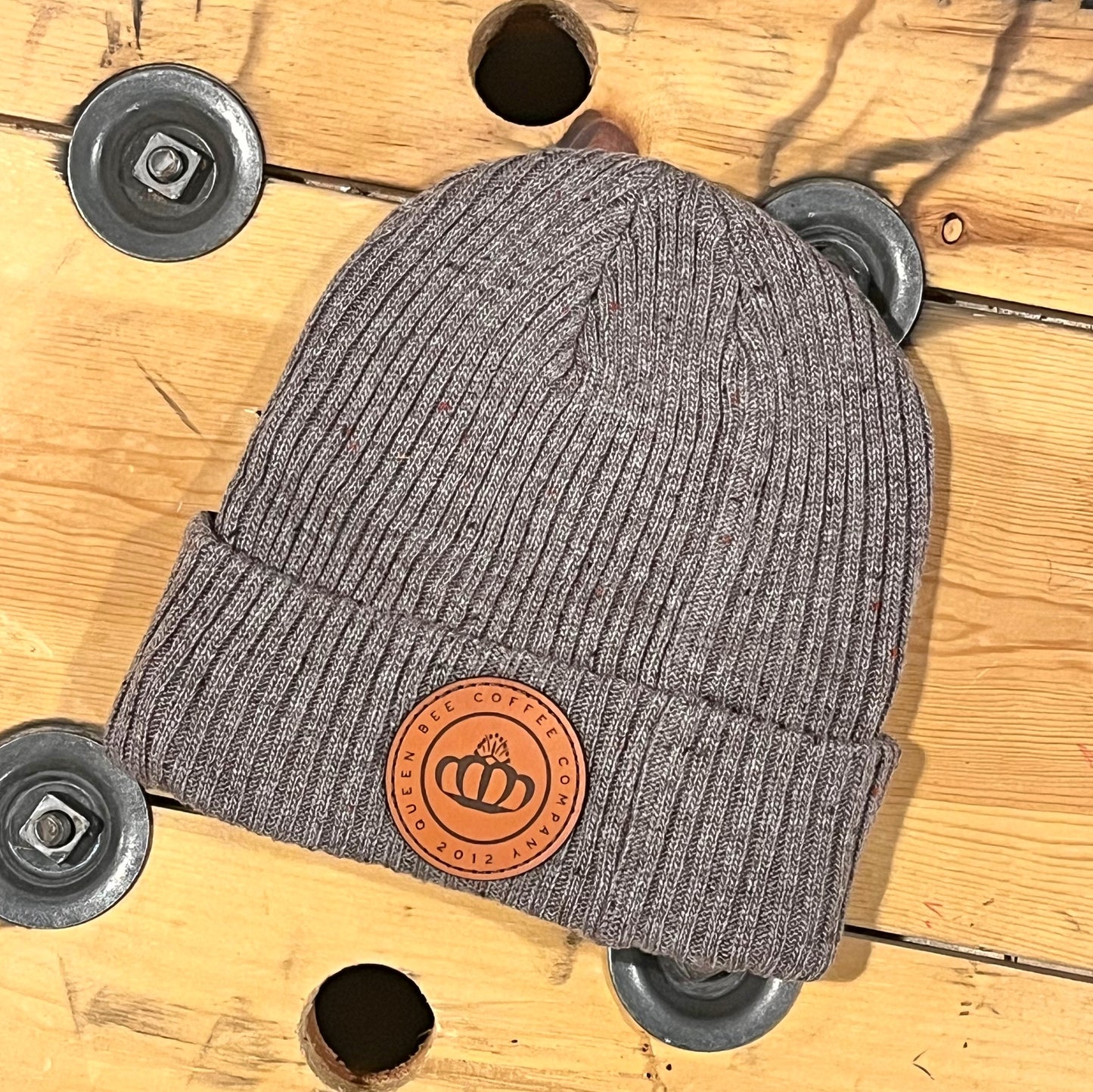 Leather Patch Beanie