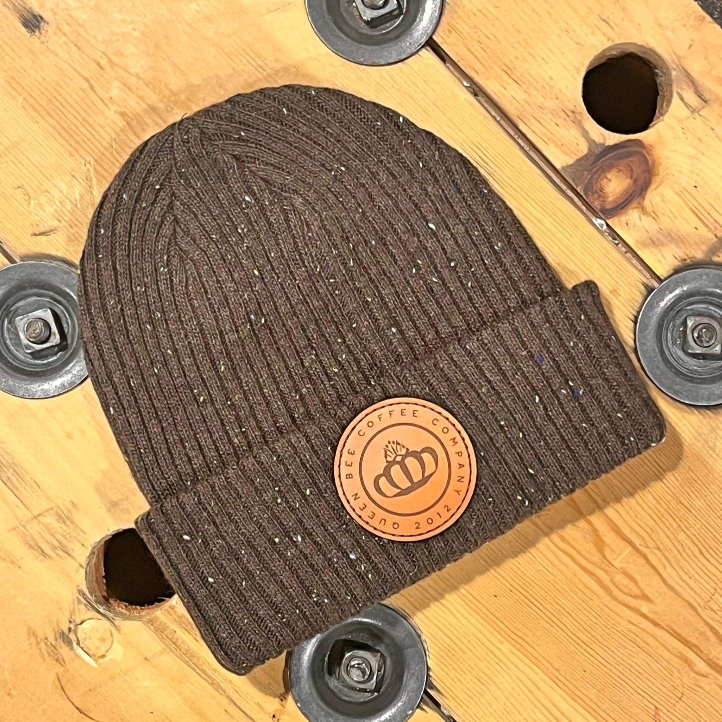 Leather Patch Beanie